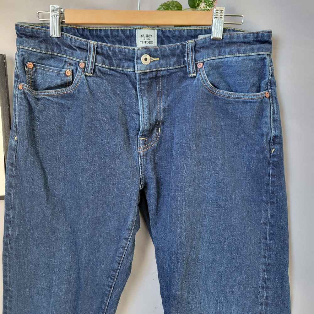 Flint and Tinder Straight Fit Selvedge Denim Jeans 32 x 32 - Picture 3 of 13